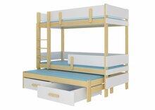 Narivoodi ADRK Furniture Etapo, väljatõmmatava lisavoodiga, 80 x 180 cm, valge/pruun