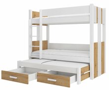 Narivoodi ADRK Furniture Artema, koos madratsitega, 80 x 180 cm, valge/pruun