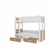 Narivoodi ADRK Furniture Arta, koos madratsiga, 80 x 180 cm, pruun/valge