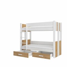Narivoodi ADRK Furniture Arta, koos madratsiga, 80 x 180 cm, pruun/valge
