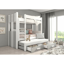Narivoodi ADRK Furniture Artema, koos madratsitega, 80 x 180 cm, valge/hall