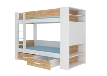 Narivoodi ADRK Furniture Garet, koos madratsiga, 90 x 200 cm, valge/helepruun