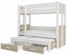 Narivoodi ADRK Furniture Artema, koos madratsitega, 80 x 180cm, valge/pruun