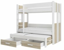 Narivoodi ADRK Furniture Artema, koos madratsitega, 80 x 180cm, valge/pruun