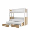 Narivoodi ADRK Furniture Artema, 80 x 180 cm, pruun/valge, ilma madratsita
