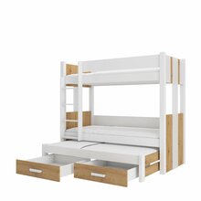 Narivoodi ADRK Furniture Artema, 80 x 180 cm, pruun/valge, ilma madratsita
