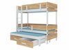 Narivoodi ADRK Furniture Etapo, 90 x 200 cm, valge/pruun