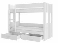 Narivoodi ADRK Furniture Arta, koos madratsiga, 90 x 200 cm, valge