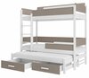 Narivoodi ADRK Furniture Queen, 90 x 200 cm, ilma madratsita, valge/pruun