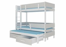 Narivoodi ADRK Furniture Etapo, väljatõmmatava lisavoodiga, 80 x 180 cm, valge/hall