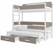 Narivoodi ADRK Furniture Queen, 90 x 200 cm, ilma madratsita, valge/pruun