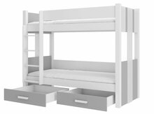 Narivoodi ADRK Furniture Arta, koos madratsiga, 90 x 200 cm, valge/hall