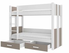 Narivoodi ADRK Furniture Arta, koos madratsiga, 90 x 200 cm, valge/pruun/hall