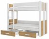 Narivoodi ADRK Furniture Arta, 80 x 180 cm, ilma madratsita, valge/pruun