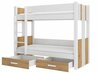 Narivoodi ADRK Furniture Arta, koos madratsiga, 90 x 200 cm, valge/pruun