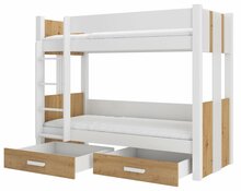 Narivoodi ADRK Furniture Arta, 80 x 180 cm, ilma madratsita, valge/pruun