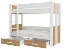 Narivoodi ADRK Furniture Arta, koos madratsiga, 90 x 200 cm, valge/pruun