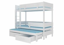 Narivoodi ADRK Furniture Etapo, koos madratsiga, 80 x 180 cm, valge