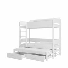 Narivoodi ADRK Furniture Queen, koos madratsitega, 80 x 180 cm, valge