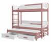 Narivoodi ADRK Furniture Queen, 90 x 200 cm, valge/roosa