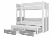 Narivoodi ADRK Furniture Artema, koos madratsitega, 90 x 200 cm, valge/hall