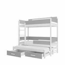 Narivoodi ADRK Furniture Queen, väljatõmmatava lisavoodiga, 80 x 180cm, valge/hall