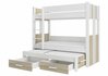 Narivoodi ADRK Furniture Artema, koos madratsitega, 90 x 200cm, valge/pruun