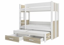 Narivoodi ADRK Furniture Artema, koos madratsitega, 90 x 200cm, valge/pruun