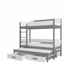 Narivoodi ADRK Furniture Queen, koos madratsitega, 90 x 200cm, valge/hall