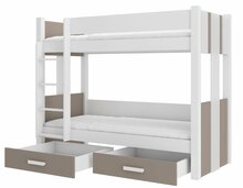 Narivoodi ADRK Furniture Arta, ilma madratsita, 90 x 200 cm, valge/pruun