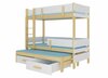 Narivoodi ADRK Furniture Etapo, koos madratsiga, 80 x 180 cm, helepruun/valge