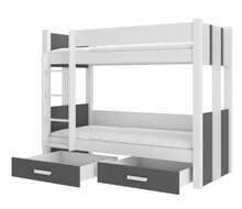 Narivoodi ADRK Furniture Arta, 80 x 180 cm, valge/hall/grafiit, ilma madratsita