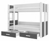 Narivoodi ADRK Furniture Arta, 90 x 200 cm, valge/hall/grafiit