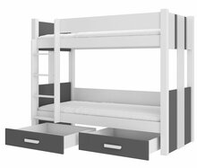 Narivoodi ADRK Furniture Arta, 90 x 200 cm, valge/hall/grafiit