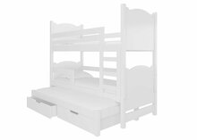 Narivoodi ADRK Furniture Leticia, koos madratsiga, 180 x 75 / 172 x 75 cm, valge