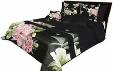 Voodikate Mariall NMR-008, 260 x 240 cm, must/roheline/roosa