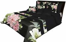 Voodikate Mariall NMR-008, 240 cm x 260 cm, must/roheline/roosa