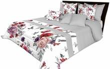 Voodikate Mariall NMR-023, 170 cm x 210 cm, valge/hall/lilla