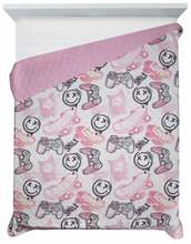 Voodikate Eurofirany D91/N/KID/17, 170 x 210 cm, valge/must/roosa