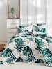 Voodikate Mijolnir Single Set Monstera, 160 cm x 220 cm, valge/kollane/roheline