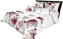 Voodikate Mariall NMR-006, 170 cm x 210 cm, valge/bordoo/roosa