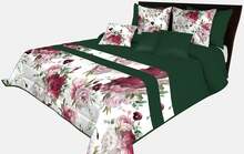 Voodikate Mariall NMR-005, 170 cm x 210 cm, valge/roheline/roosa