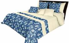 Voodikate NMP-077, 200 cm x 220 cm, kreemjas/sinine
