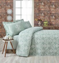 Voodikate Mijolnir Single Set Pure, 220 cm x 160 cm, valge/roheline