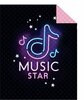 Voodikate Music Star NHLA-43, sinine/must/roosa, 170 cm x 210 cm