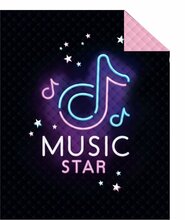 Voodikate Music Star NHLA-43, sinine/must/roosa, 170 cm x 210 cm