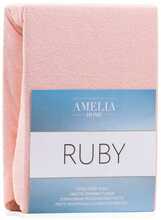 Kummiga voodilina AmeliaHome Ruby, 120 x 200 cm, puuderroosa