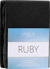Voodilina kummiga AmeliaHome RUBY BLACK44, 90 x 200 cm, must