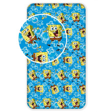 Kummiga voodilina Jerry Fabrics Sponge Bob Blue 19FT050, 90 x 200 cm, sinine/kollane