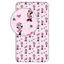 Kummiga voodilina Jerry Fabrics Minnie Flowers 02, 90 x 200 cm, roosa